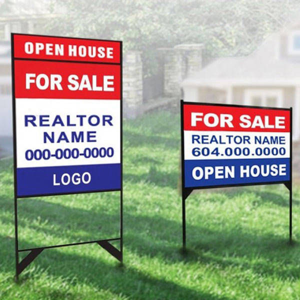 Real Estate Signs with Metal Lawn Frames Lawn Metal Frame Signs